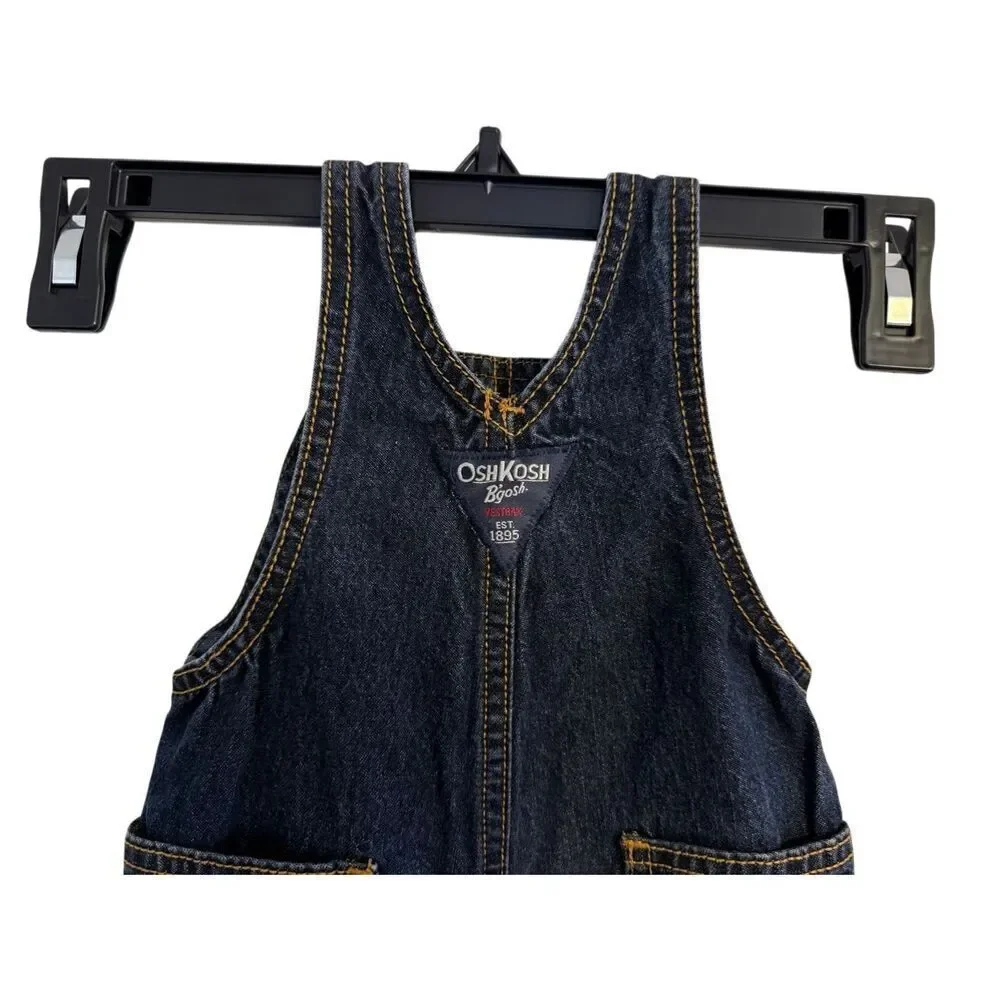 Oshkosh Denim Adjustable Overalls Coveralls Snap Bottom Baby 6 Months
